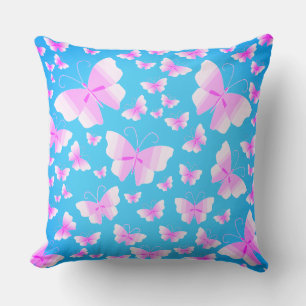 Cojín Decorativo Familia de mariposas en color rosa