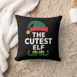Cojín Decorativo Familia de Navidad con elfos coincidentes más lind