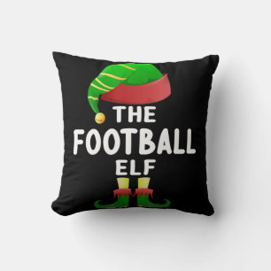 Cojín Decorativo Familia de Navidades elfos de fútbol compiten con 