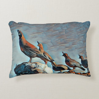 Cojín Decorativo Familia De Quail
