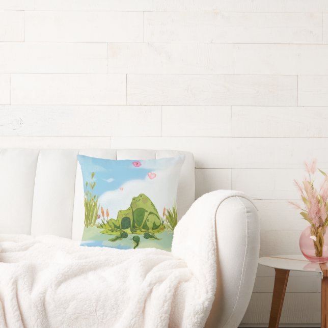 Cojín Decorativo Familia de ranas amorosas (Sofá)