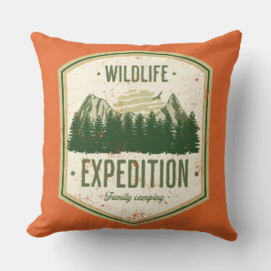 Cojín Decorativo Familia de vacaciones al aire libre de la Expedici