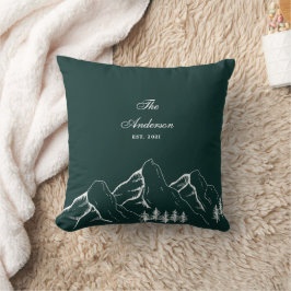 Cojín Decorativo Familia del Pino Montaña Verde Esmeralda