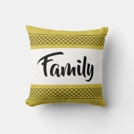 Cojín Decorativo Familia Estilosa con Estampado de Amarillo Dorado