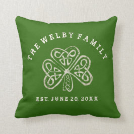Cojín Decorativo Familia irlandesa Est del trébol artsy. Fecha