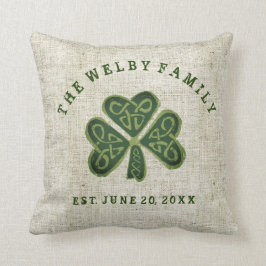 Cojín Decorativo Familia irlandesa Est del trébol artsy. Fecha