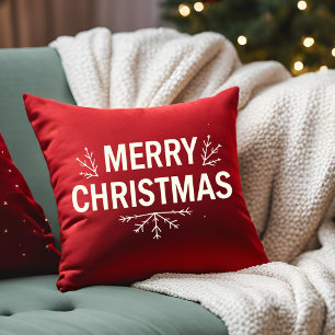 Cojín Decorativo Familia moderna de escritura roja navideña