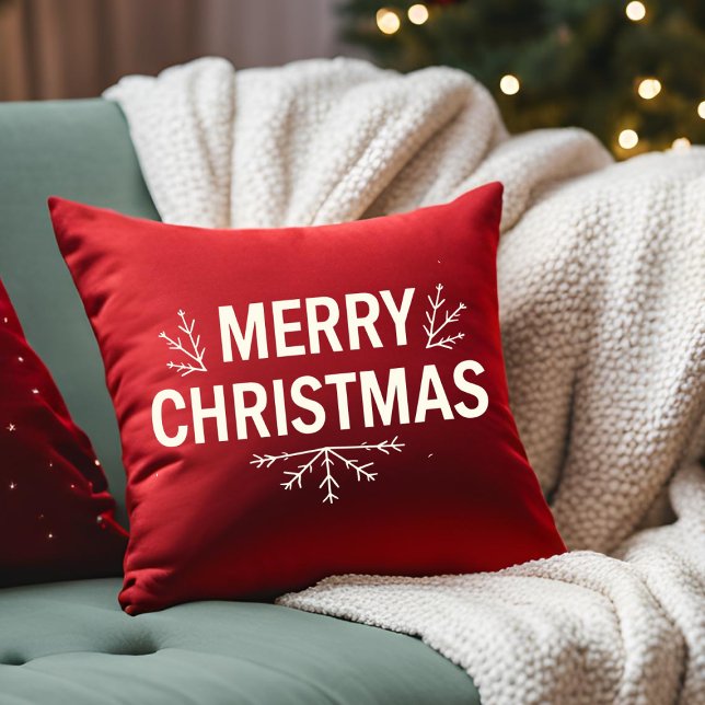 Cojín Decorativo Familia moderna de escritura roja navideña (Subido por el creador)