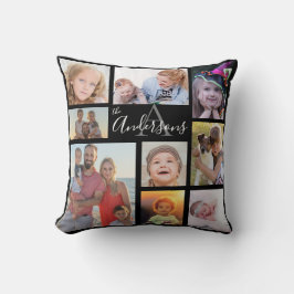 Cojín Decorativo Familia Monograma Ocho Foto Personalizada