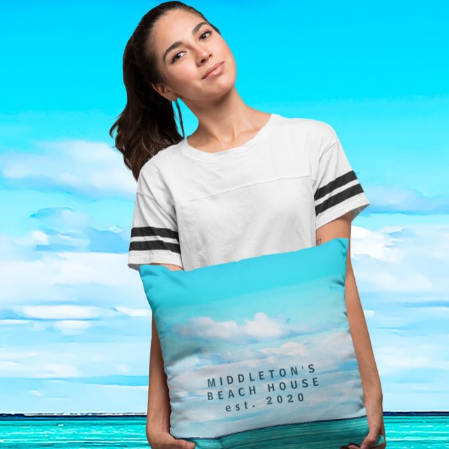 Cojín Decorativo Familia personal Blue Aqua Ocean Sky Coastal (Subido por el creador)