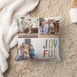Cojín Decorativo Familia personalizado 4 fotos Navidades alegres