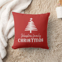 familia personalizado árbol de Navidad simple rojo