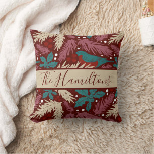 Cojín Decorativo Familia personalizado Nombre Cosy Vintage Bliss de