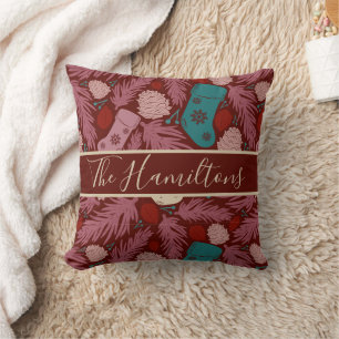 Cojín Decorativo Familia personalizado Nombre Cosy Vintage Bliss de