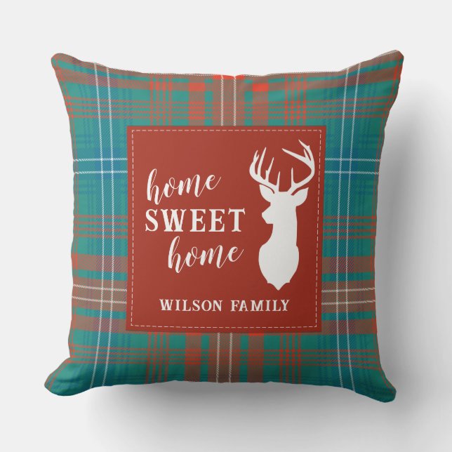 Cojín Decorativo Familia Plaid Navidades Clan Wilson (Anverso)