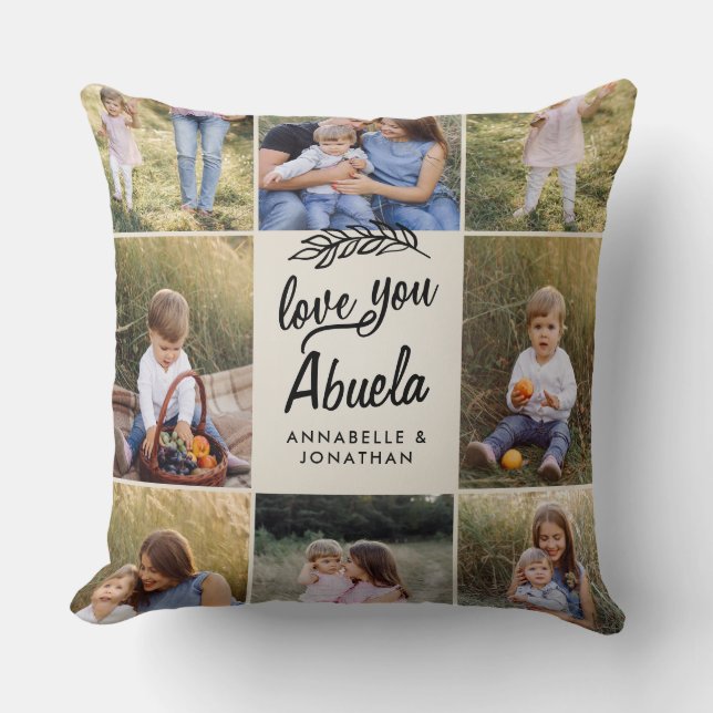 Cojín Decorativo familiar abuela regalo 8 foto nieto simple  (Anverso)