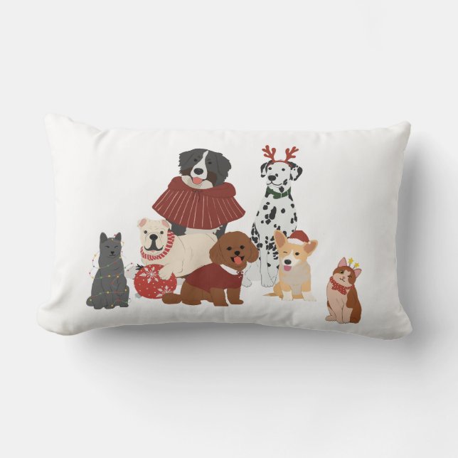 Cojín decorativo familiar de perros y gatos (Anverso)