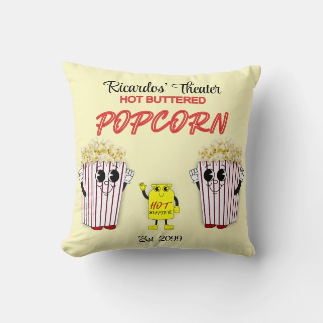 Cojín Decorativo Family Movie Theater with Hot Buttered Popcorn (Anverso)