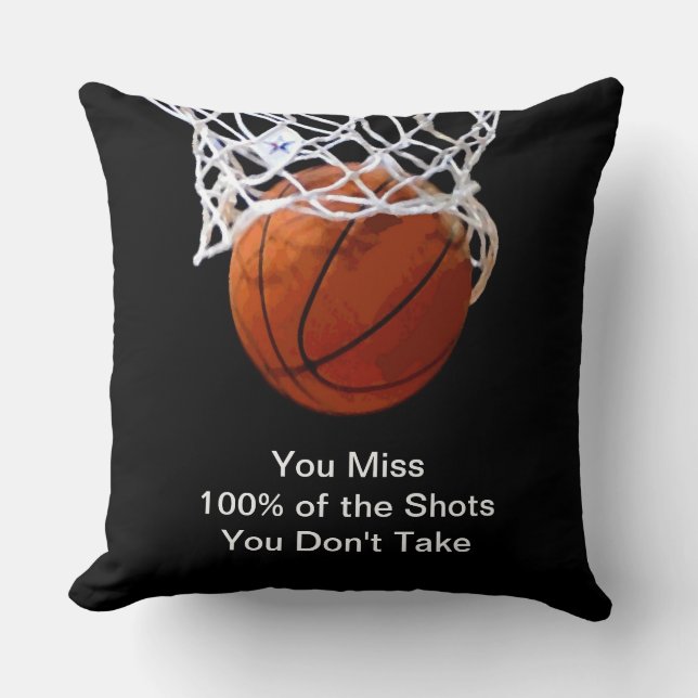 Cojín Decorativo Famosa Cita Motivacional Baloncesto (Anverso)
