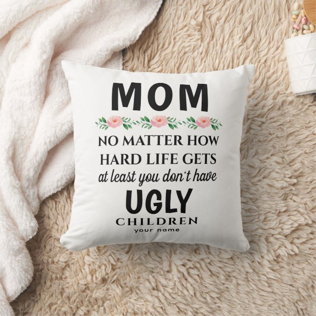 Cojín Decorativo Famoso Mamá acuarela floral Cumpleaños (Manta)