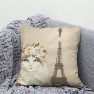 Cojín Decorativo Fancy Cat & Eiffel Tower