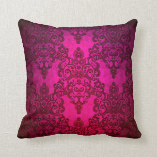 Cojín Decorativo Fancy Deep Glowing Pink Damask Pattern