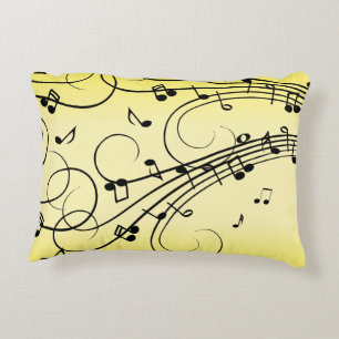 Cojín Decorativo Fancy Music Notes Yellow