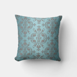 Cojín Decorativo Fancy Verde azulado Blue and Gray Damask