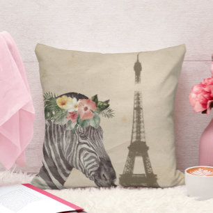 Cojín Decorativo Fancy Zebra & Torre Eiffel