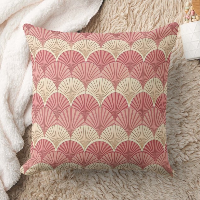Cojín Decorativo Fans Pink Mid-Century (Manta)