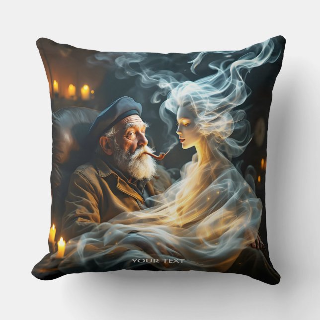 Cojín Decorativo Fantasía Aburrido Humo del Viejo (Anverso)