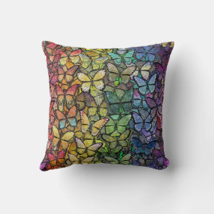 Cojín Decorativo fantasía arcoiris mariposas