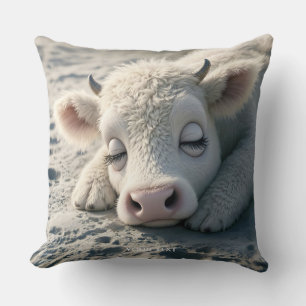 Cojín Decorativo Fantasía: Bebé, vaca, dormido