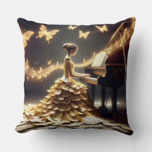 Cojín Decorativo Fantasía Chica lindo jugando al piano
