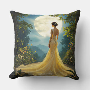 Cojín Decorativo Fantasía Chica lindo Vestido amarillo