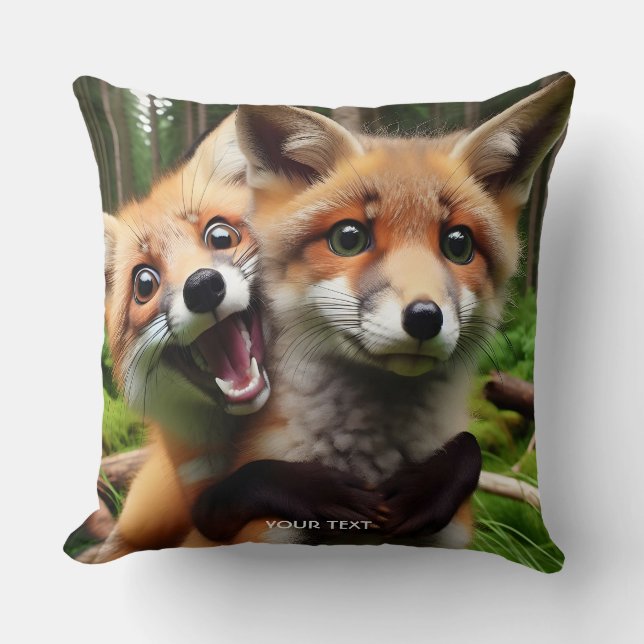 Cojín Decorativo Fantasía Cuesta dos zorros (Anverso)