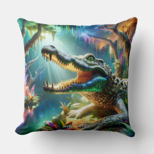 Cojín Decorativo Fantasía Cute Encantada Jungla de Cocodrilos