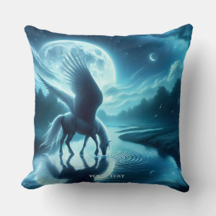 Cojín Decorativo Fantasía Cute Horse Wings Moon