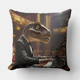 Cojín Decorativo Fantasía Cute T-rex Jugando Piano