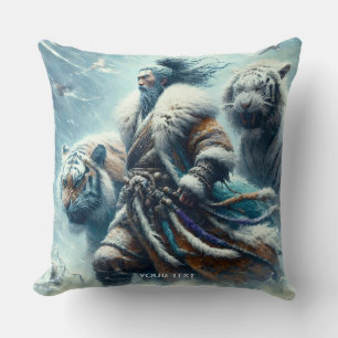 Cojín Decorativo Fantasía cute tigres de invierno de Samurai