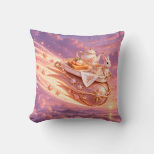 Cojín Decorativo Fantasia de desayuno en oro rosa cometa