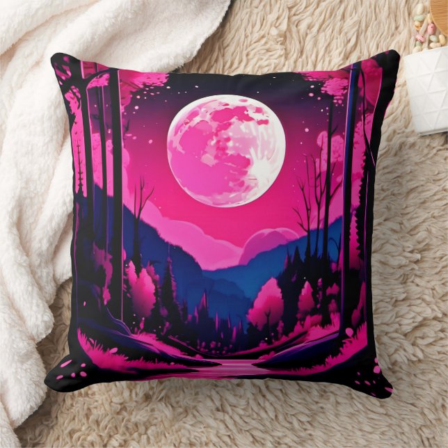 Cojín Decorativo Fantasía de Luna Rosa (Manta)