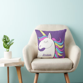 Cojín Decorativo Fantasía de Unicornio Púrpura