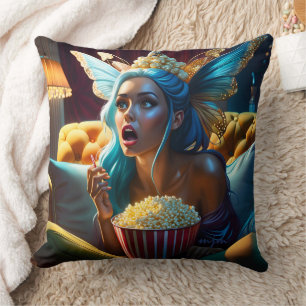 Cojín Decorativo Fantasía Divertida Hermosa Hada Mirando Película 