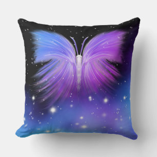 Cojín Decorativo Fantasía espacial Mariposa Cósmica