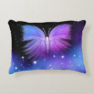 Cojín Decorativo Fantasía espacial Mariposa Cósmica