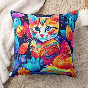 Cojín Decorativo Fantasía floral felina