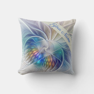 Cojín Decorativo Fantasía floral, nombre de flor de arte abstracto