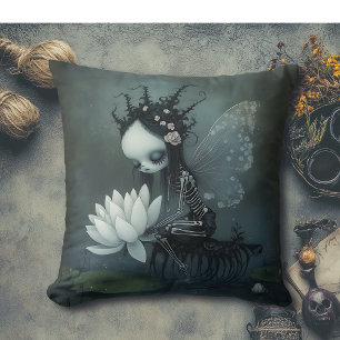 Cojín Decorativo Fantasía gótica oscura Skeleton Halloween Decoraci