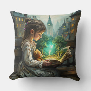 Cojín Decorativo Fantasía linda Chica leyendo